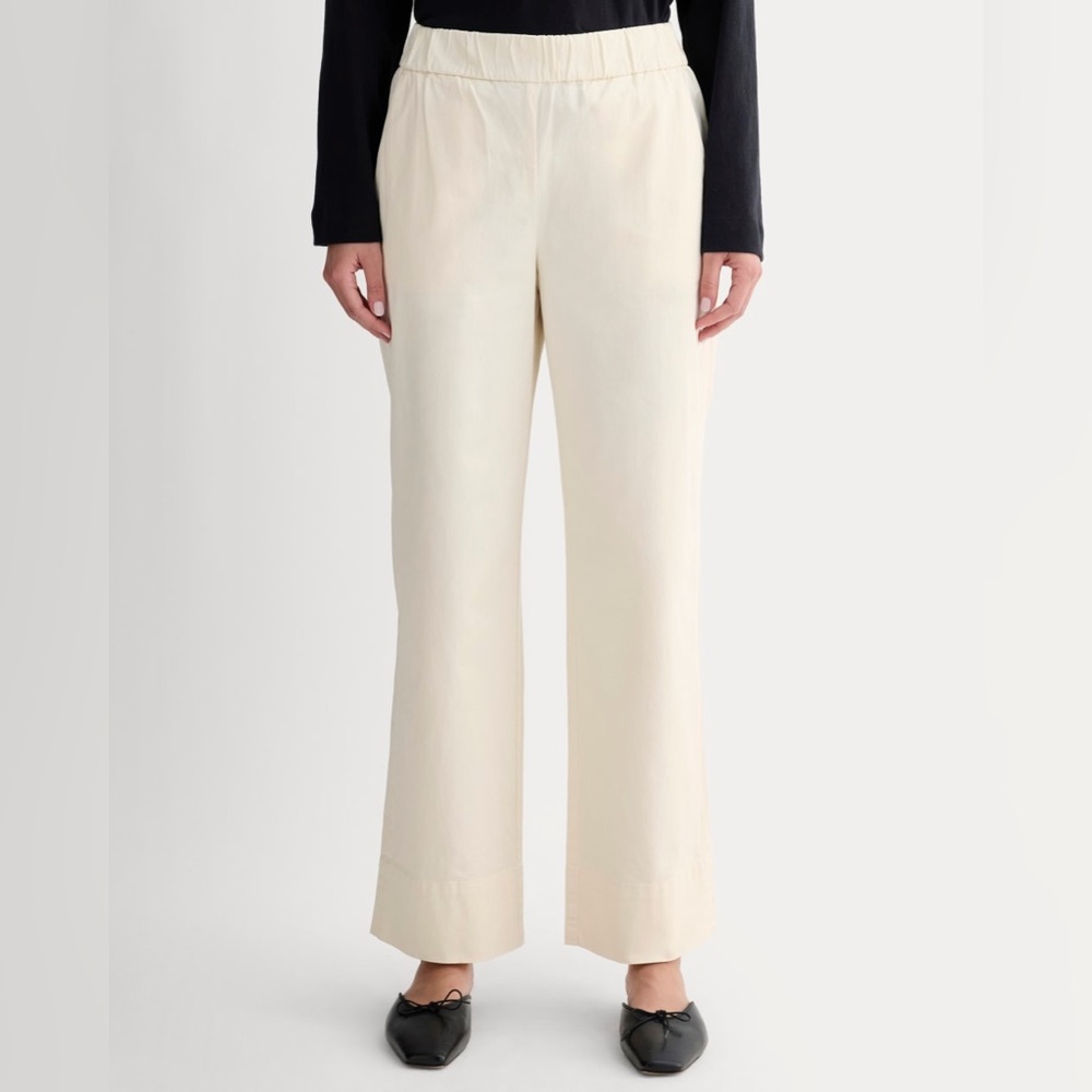 Everlane The Easy Pant Cotton Ivory Size Small